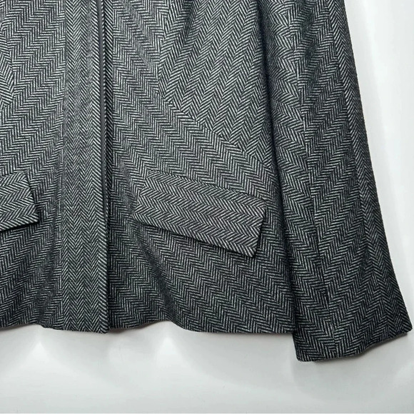 Diane Von Furstenberg Georgica Herringbone Wool Blend Blazer Size 10 - Picture 4 of 11